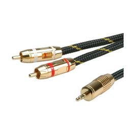 ROLINE Cable de Audio 3,5 mm Estéreo a 2 x RCA, 5 m