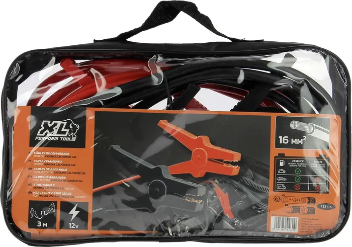 XL Perform Tools XL Cables de Arranque para Motor de Gasolina 2.5L, 16mm² x 3m