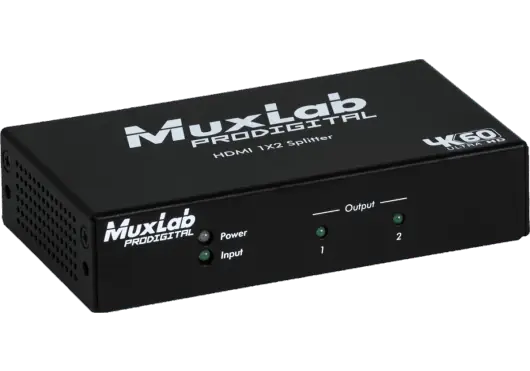 MUXLAB Distribuidor HDMI 1X2 4K/60Hz con Alimentación Externa