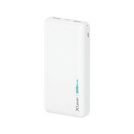 XLayer 217286 Powerbank Micro 20000 mAh Power Bank Carga Rápida con USB-C y Micro-USB, 2 Puertos, Color Blanco
