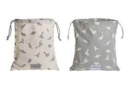 DKD Home Decor Dinos 23 Bolsa Baby Blanco Gris 26 x 24 cm (2 Unidades)