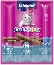 Vitakraft Cat Stick Mini Pescado Omega 20x3un - Snacks Gatos 95% Carne Sin Azúcar