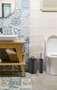 Mijölnir Set de Baño 2 Piezas MGL0059 Galvanizado Negro Cubo 16x16x30 cm y Escobillero 36x20x30 cm Lujo y Durabilidad