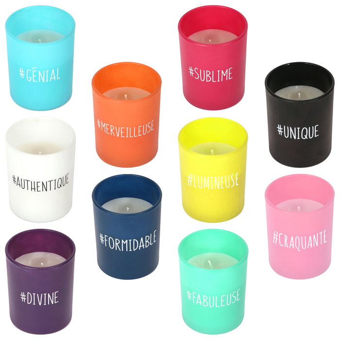 Home Deco Factory Vela con Vaso de Cristal 7,5x9 cm Home Deco Factory Vela con Vaso de Cristal 7,5x9 cm