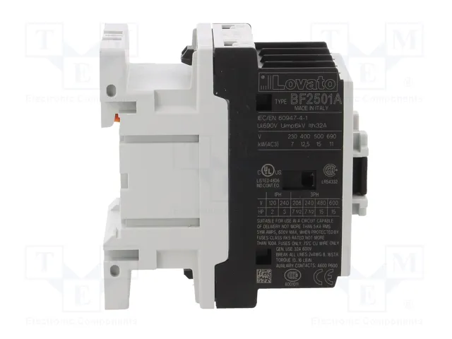 LOVATO ELECTRIC Contactor 3-polar 25A 24VAC NC