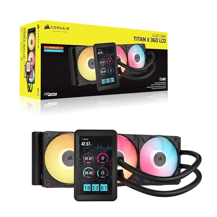 Corsair iCUE LINK TITAN II 360 RX LCD Negro