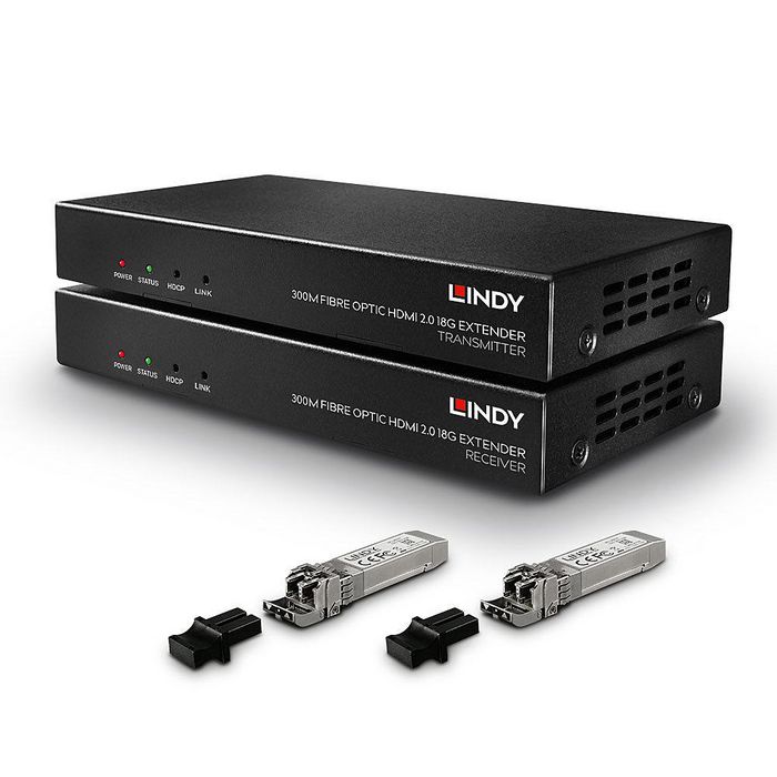 LINDY 38174 Extensor Audio/Vídeo Transmisor y Receptor de Señales AV Negro