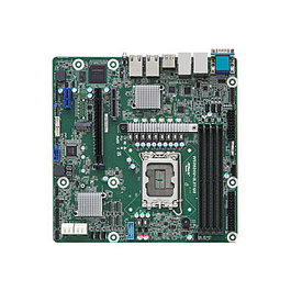 ASRock W680D4U-2L2T/G5 Placa Base micro-ATX con Socket LGA 1700 para Intel Core de 12ª y 13ª Gen, solo DDR5, 4 puertos LAN, IPMI, SATA RAID