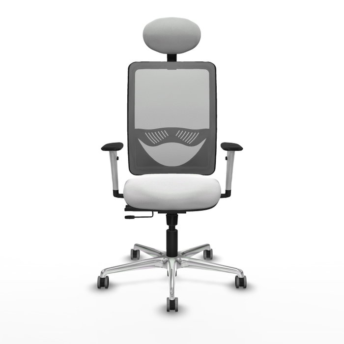 PIQUERAS Y CRESPO Silla de oficina Zulema con mecanismo Sincro/Traslack, Blanco y Gris