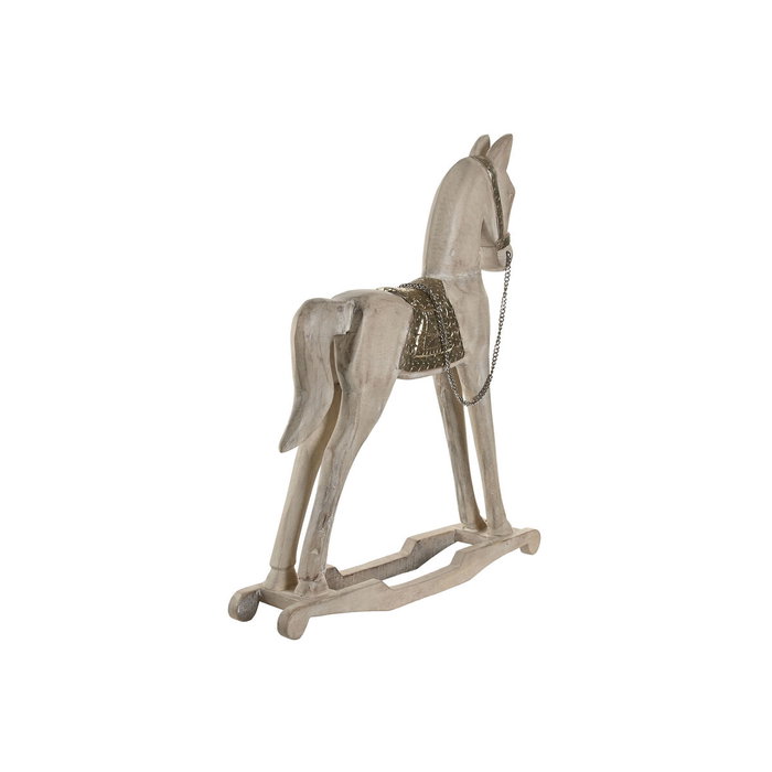 DKD Home Decor Figura de Caballo en Mango y Metal, Natural/Plateado