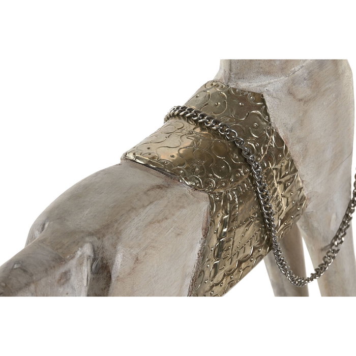 DKD Home Decor Figura de Caballo en Mango y Metal, Natural/Plateado
