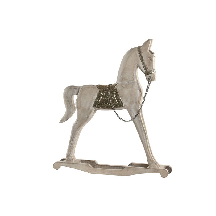 DKD Home Decor Figura de Caballo en Mango y Metal, Natural/Plateado