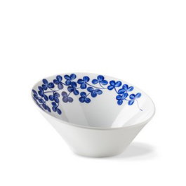 Langenthal Bol Inclinado 17 cm x 9.4 cm, Vajilla de Porcelana, Color Clover, Modelo INDIGO TREBOL (Set de 6)