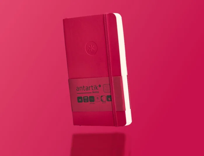 Antartik Cuaderno A6 Tapa Blanda Cuadriculado Burdeos 100 Hojas 80gr FSC