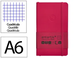 Antartik Cuaderno A6 Tapa Blanda Cuadriculado Burdeos 100 Hojas 80gr FSC