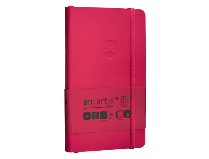 Antartik Cuaderno A6 Tapa Blanda Cuadriculado Burdeos 100 Hojas 80gr FSC