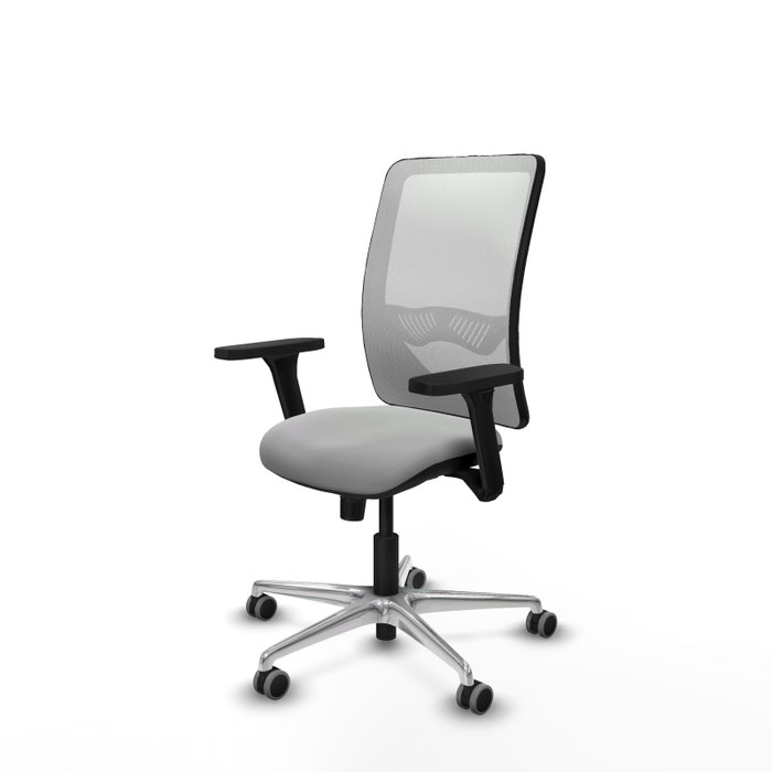 PIQUERAS Y CRESPO Silla de oficina Zulema con mecanismo Sincro, Gris claro y Blanco