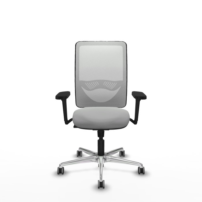 PIQUERAS Y CRESPO Silla de oficina Zulema con mecanismo Sincro, Gris claro y Blanco