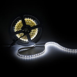 Tira LED SMD3528 12VDC 5M Blanco Frío 600 LEDs 48W 2400Lm 6000K
