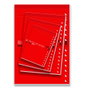 Pacsa Bloc de notas formato cuarto con 80 hojas cuadrícula 4x4 rojo