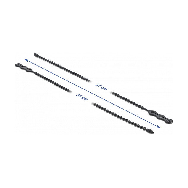 DeLOCK Brida de bolas reutilizable 310 x 4,5 mm Negro (10 piezas)