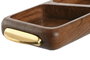 DKD Home Decor Bandeja de Acacia e Inox para Aperitivo Natural y Dorado
