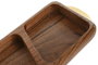 DKD Home Decor Bandeja de Acacia e Inox para Aperitivo Natural y Dorado