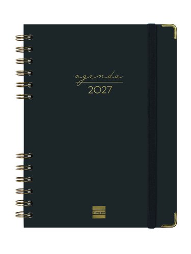 Finocam Agenda Anual 2027 Trendy Alma Wire-O tapa dura negra Finocam Agenda Anual 2027 Trendy Alma Wire-O tapa dura negra
