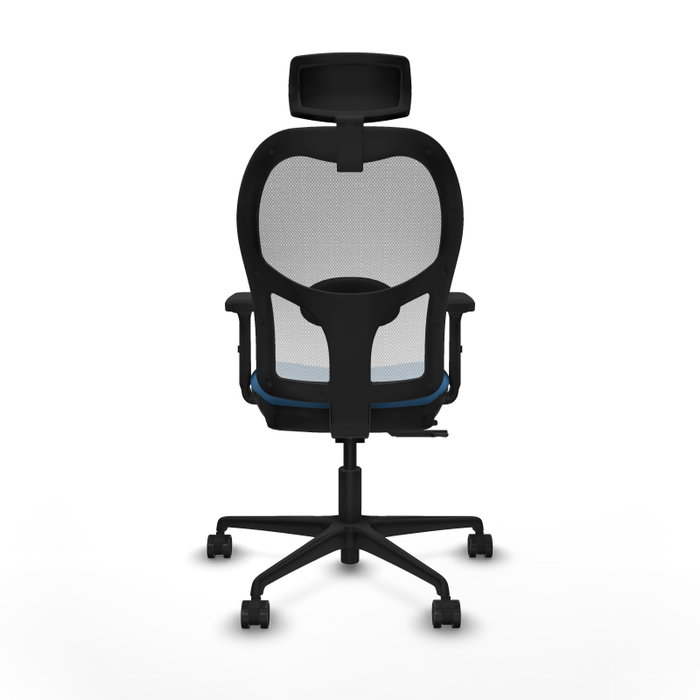 PIQUERAS Y CRESPO Silla de oficina Jorquera con mecanismo Sincro/Traslack, Azul claro y Blanco