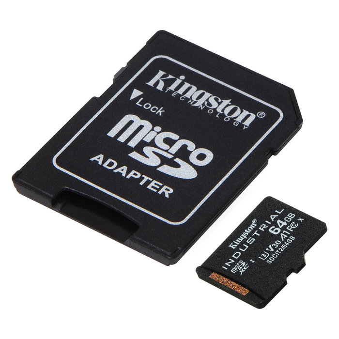 Kingston Tarjeta microSDXC 64GB Industrial C10 A1 pSLC UHS-I 100MB/s + Adaptador SD Kingston Tarjeta microSDXC 64GB Industrial C10 A1 pSLC UHS-I 100MB/s + Adaptador SD