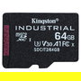 Kingston Tarjeta microSDXC 64GB Industrial C10 A1 pSLC UHS-I 100MB/s + Adaptador SD