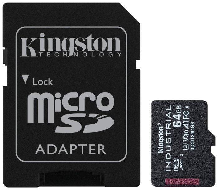 Kingston Tarjeta microSDXC Industrial 64GB con adaptador SD