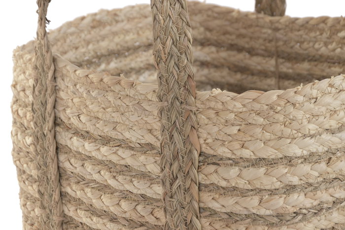 DKD Home Decor Set de 2 Cestas de Fibra Natural 35x35x60 cm