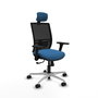 PIQUERAS Y CRESPO Silla de oficina Yunquera con mecanismo Sincro, Azul claro y Negro