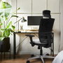 PIQUERAS Y CRESPO Silla de oficina Yunquera con mecanismo Sincro, Azul claro y Negro