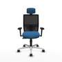 PIQUERAS Y CRESPO Silla de oficina Yunquera con mecanismo Sincro, Azul claro y Negro