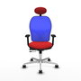 PIQUERAS Y CRESPO Silla de oficina Jorquera con mecanismo Sincro/Traslack, Rojo y Azul