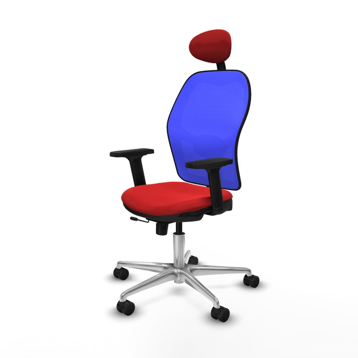 PIQUERAS Y CRESPO Silla de oficina Jorquera con mecanismo Sincro/Traslack, Rojo y Azul PIQUERAS Y CRESPO Silla de oficina Jorquera con mecanismo Sincro/Traslack, Rojo y Azul