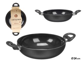 KINVARA Sartén Wok con Asas Antracita 24cm