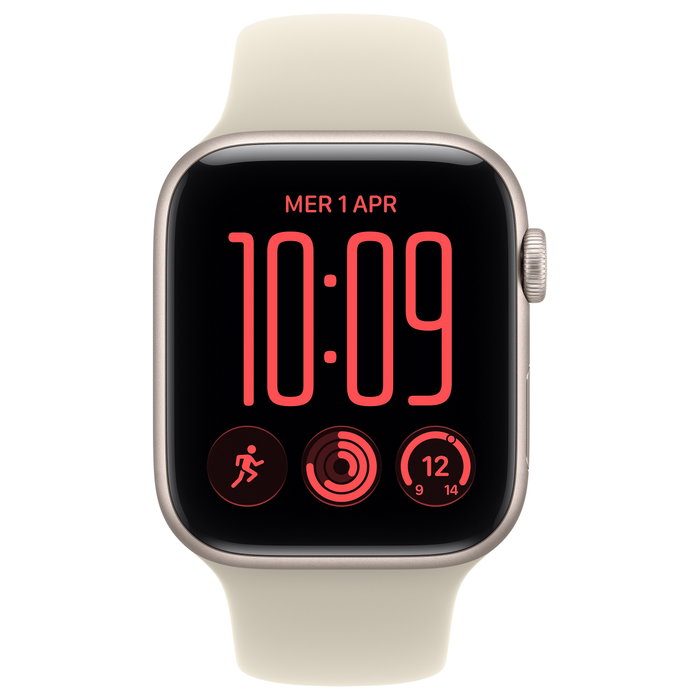 Apple Watch SE 3 GPS + Cellular 44mm Starlight Aluminium Case with Sand Sport Band - M/L