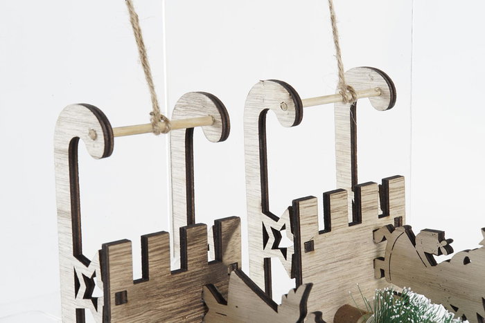 DKD Home Decor Decoración Luminosa LED MDF Trineo Surtido de 2 DKD Home Decor Decoración Luminosa LED MDF Trineo Surtido de 2