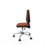 Silla de oficina Elche con mecanismo Asincro tapizada con Tela color Marrón. Equipada con Base cromada, Sin brazos y Ruedas 65 mm parqué