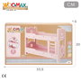 WOOMAX Litera de madera para muñecas rosa con estrellas