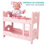 WOOMAX Litera de madera para muñecas rosa con estrellas