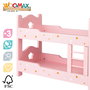 WOOMAX Litera de madera para muñecas rosa con estrellas