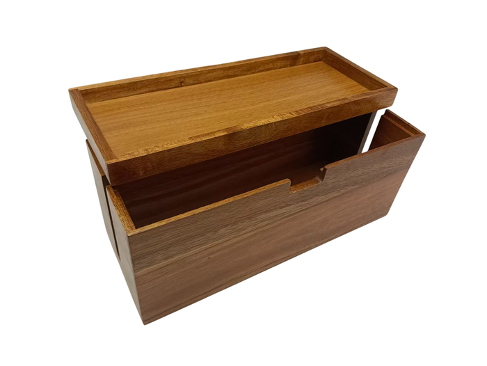 DKD Home Decor Organizador de Cables y Enchufes de Acacia Natural