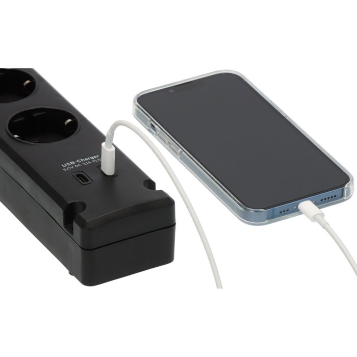 Brennenstuhl Bremounta 5fold Regleta de enchufes con 2 USB-C y 5 tomas
