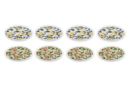 DKD Home Decor Set de 4 Posavasos de Madera Naranja y Amarillo