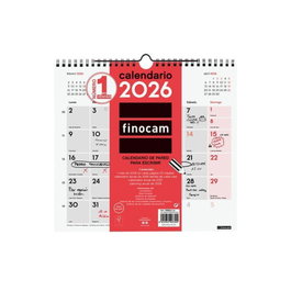 Finocam Calendario De Pared Escritura M-265x245 mm Neutro 2026