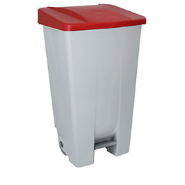 Menaje Cubo de Basura Selectivo Rojo con Ruedas, 120 Litros, Polipropileno, 87.5x51x43 cm